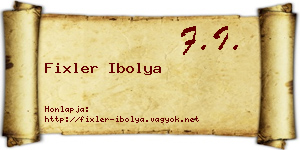 Fixler Ibolya névjegykártya