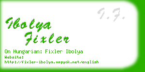 ibolya fixler business card